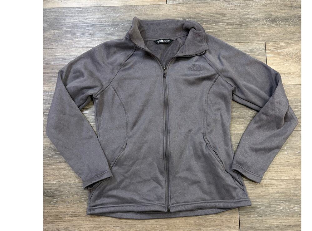 The North Face Women’s Large Gray Full Zip Fleece Jacket Outdoor Hiking